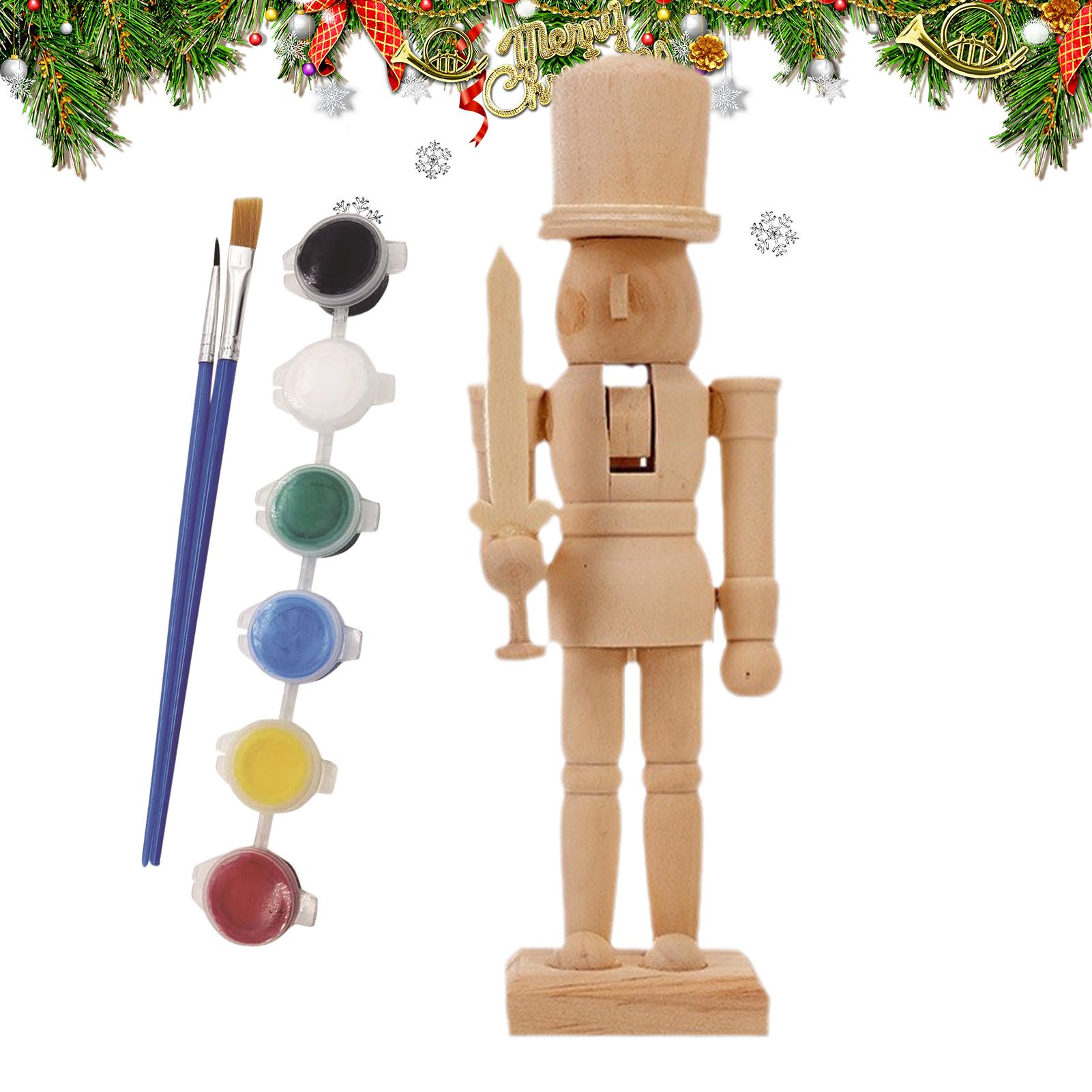 塗り絵木製くるみ割り人形兵士 未塗装木製兵士 木製くるみ割り - Nutcracker Figurine のレビューと価格