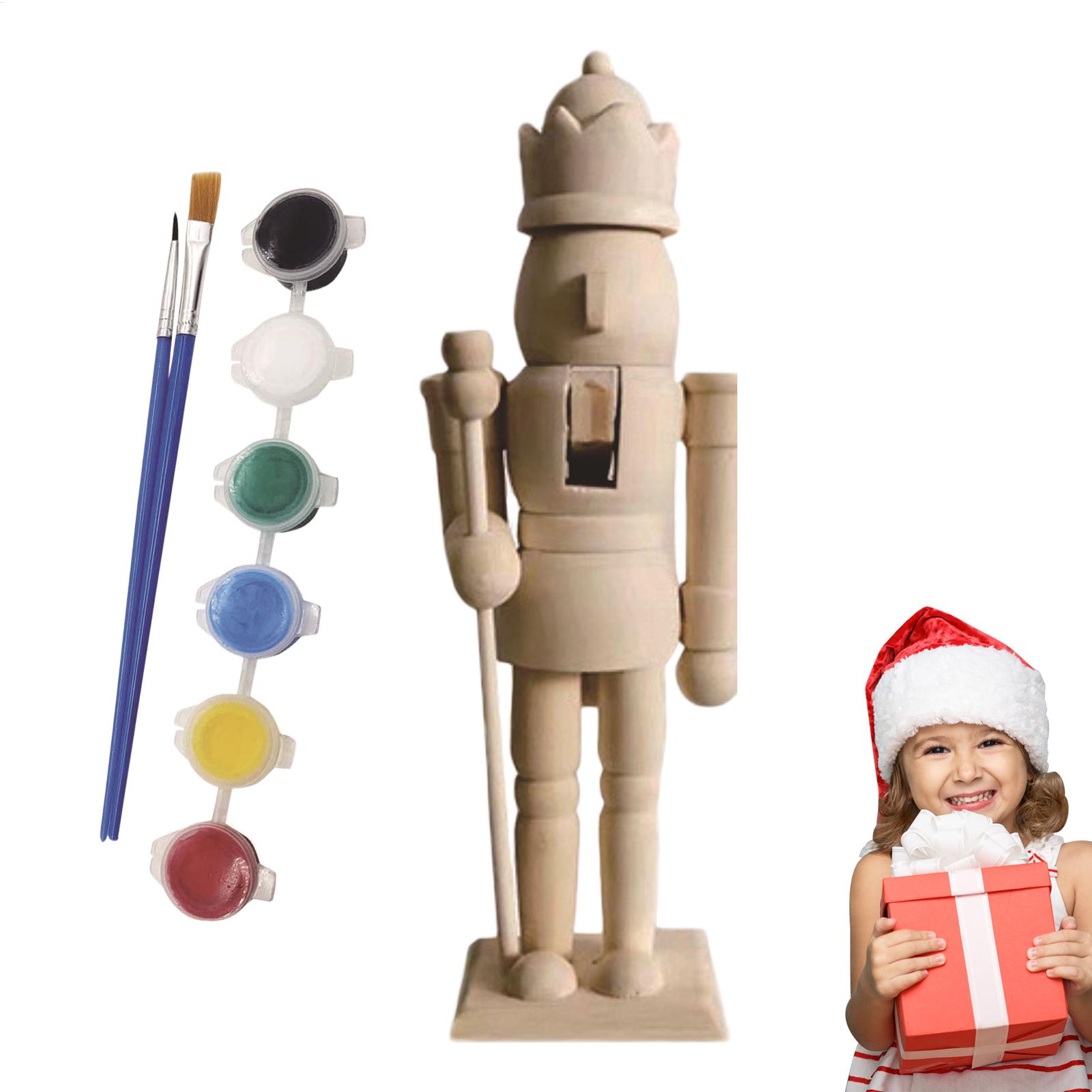 塗り絵木製くるみ割り人形兵士 未塗装木製兵士 木製くるみ割り - Nutcracker Figurine のレビューと価格