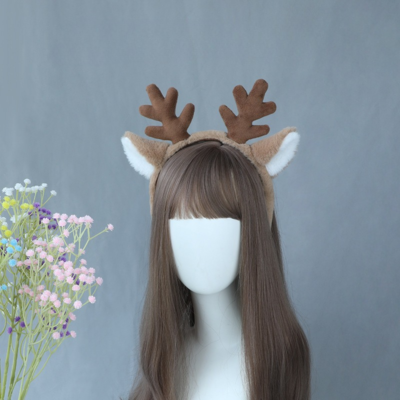 クリスマスコスチュームヘッドバンドトナカイ耳毛皮のようなスノ - Reindeer Antlers Headband のレビューと価格