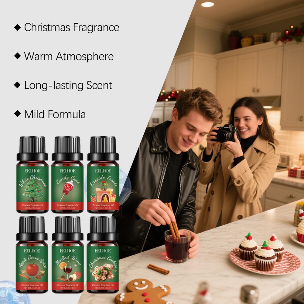 6種類のアロマオイルがセットになった、クリスマスギフトに最適 - Holiday Candle Set のレビューと価格